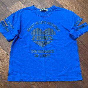 ZIDDY 半袖Tシャツ ハートロゴ ブルー
