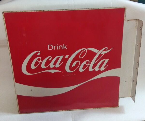 Coca-Cola コカコーラ 看板 スチール 両面看板 レトロ ホーロー琺瑯