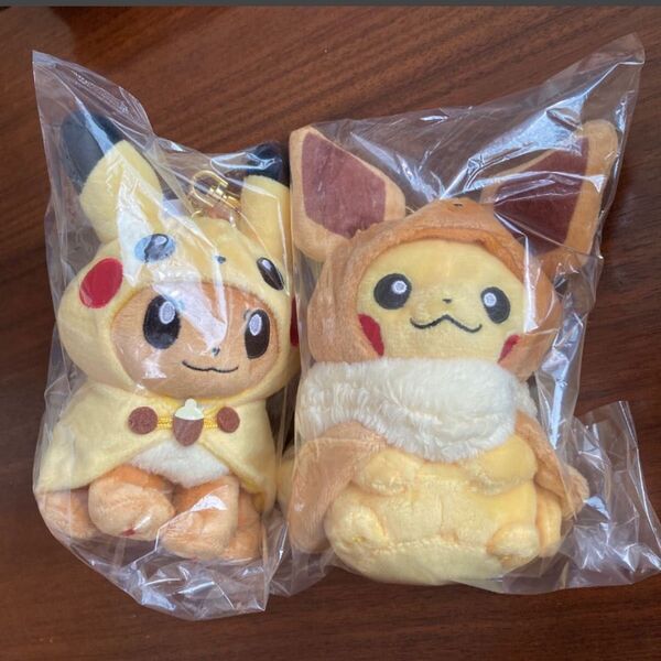 ポケモンセンター イーブイ ピカチュウ ポンチョ ぬいぐるみ マスコット FAN OF PIKACHU&EIEVUI