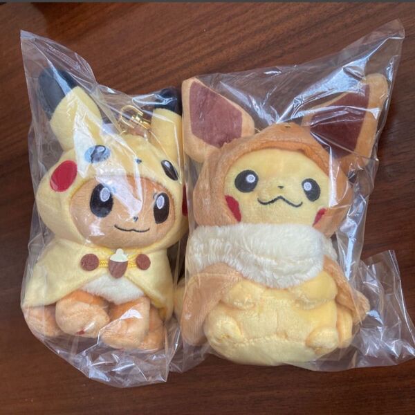 ポケモンセンター イーブイ ピカチュウ ポンチョ ぬいぐるみ マスコット FAN OF PIKACHU&EIEVUI