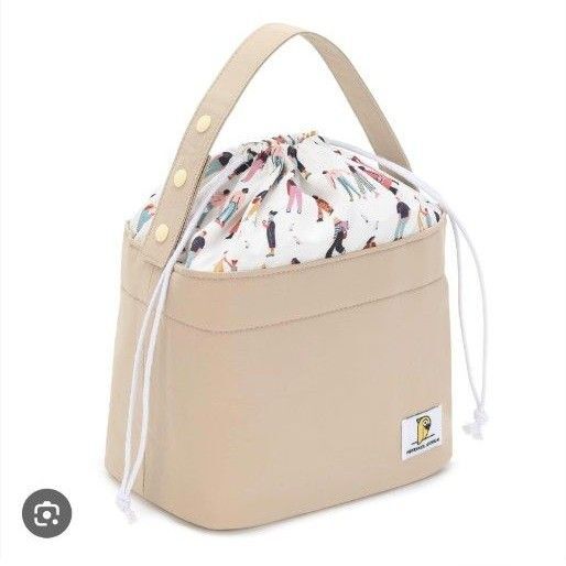 ランチバッグ 保冷バッグ お弁当袋 ベージュ 6L 可愛い おしゃれ