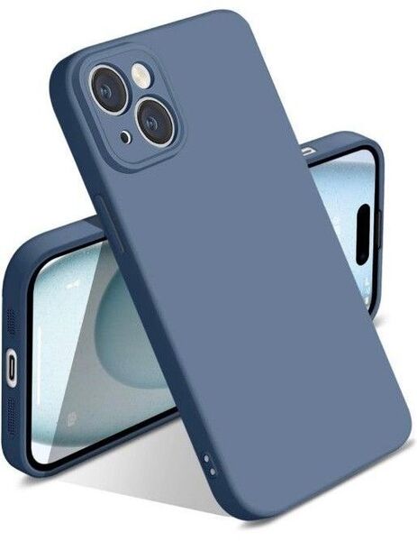 iPhone 15 Plus ケース シリコン 耐衝撃 ブルー