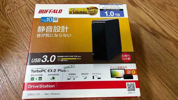 BUFFALO 外付けHDD 1TB HD-LC1.0U3-BKD ブラック 未使用