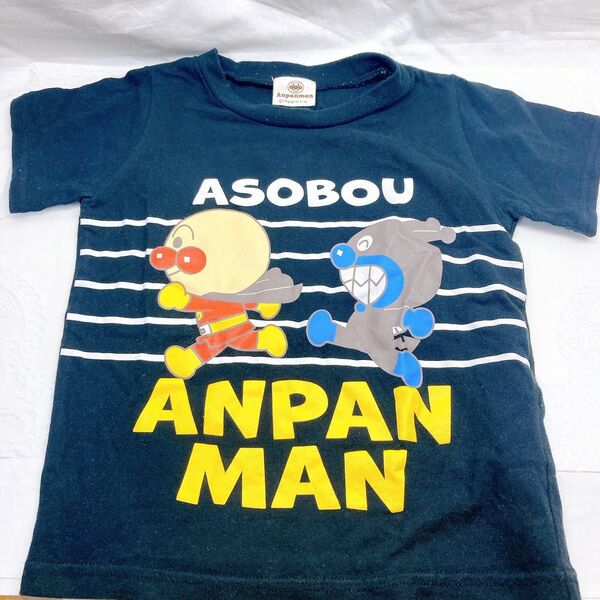 アンパンマン バイキンマン 半袖Tシャツ 100 黒 ブラック
