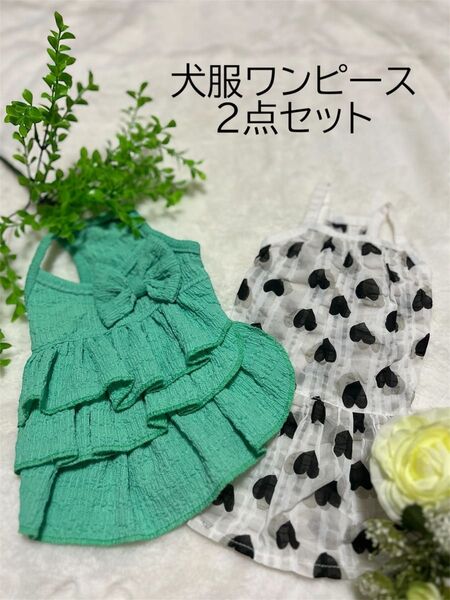 かわいい 犬服 韓国ワンピース2枚セットM サイズまとめ売り