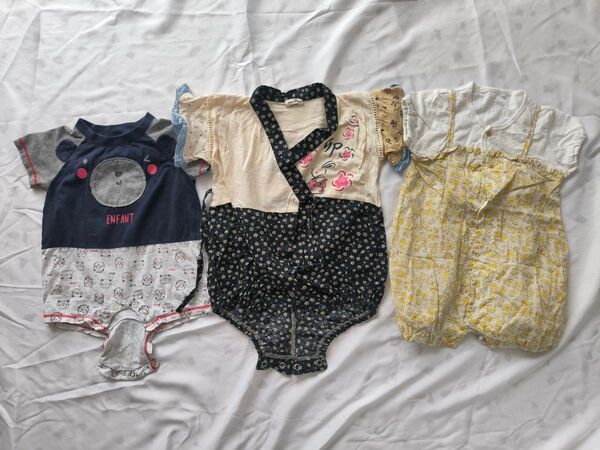 ベビー服 夏服 ベビー 赤ちゃん 0歳 1歳 半袖 ロンパース 女の子 70