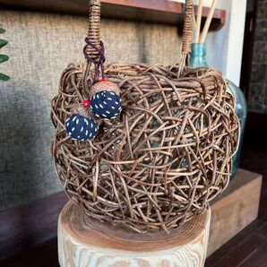 オーダー品 どんぐりチャーム 山葡萄かごバッグ バスケット籐かご