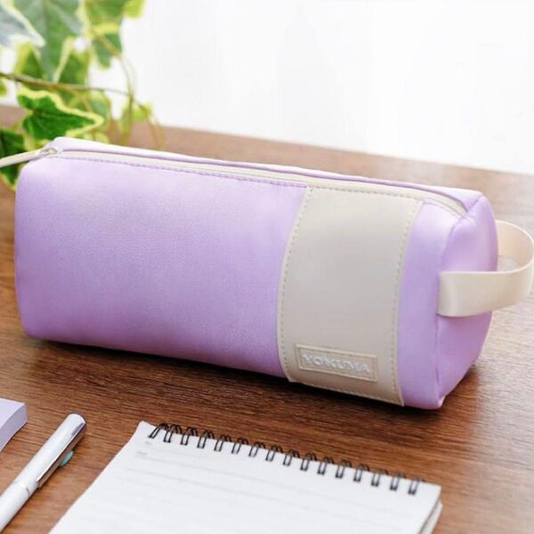 筆箱 ペンケース 大容量 ポーチ 小物入れ パープル 紫 筆記用具 文房具 ギフト プレゼント