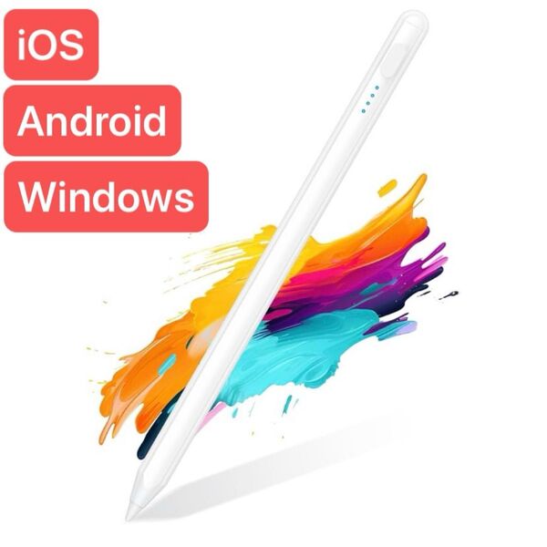 タッチペン スタイラスペン iPad Android 充電式 滑らか ホワイト 白 スタイラスペン タブレット