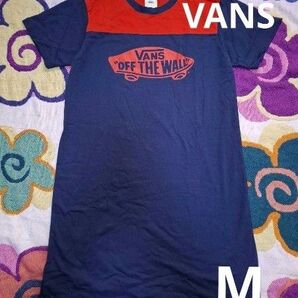 VANS ネイビー レッド T ワンピース M