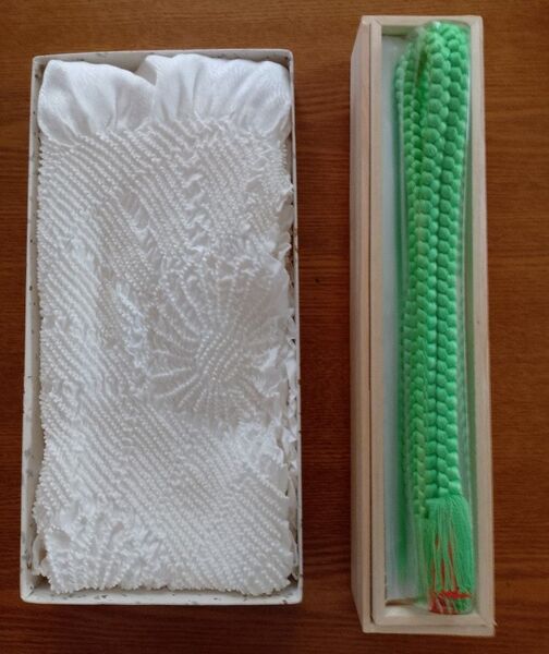 8.和装、帯揚げ、帯締め(グリーン)セット 未使用の長期自宅保管品
