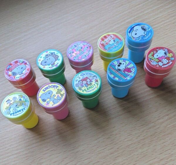 未開封 スヌーピー 丸型スタンプ 10個セット