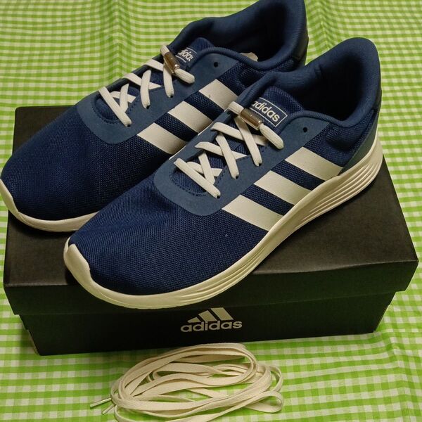 adidas アディダス シューズ スニーカー 25.5cm 結ばないゴム紐付(普通の靴紐あり) 未使用品