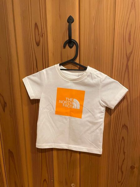 THE NORTH FACE キッズ Tシャツ 白 オレンジロゴ
