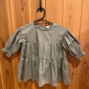 女の子 ワンピース チュニック カーキグリーン 110cm