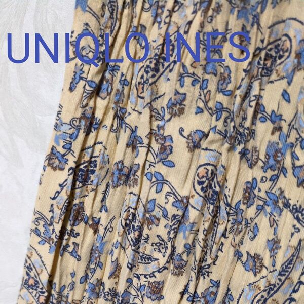 UNIQLO INES ユニクロイネス ペイズリープリーツロングスカート L〜XL