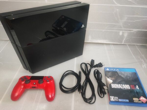 PS4 CUH-1000A赤コントローラー バイオハザードRE:4
