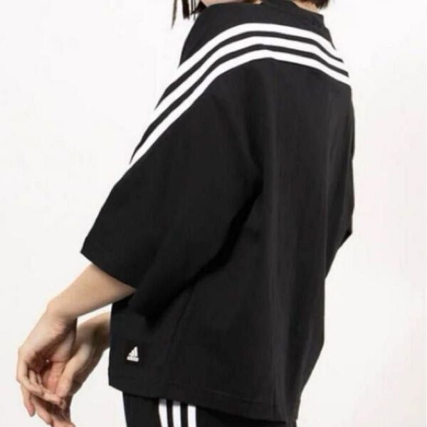 adidas 半袖5部丈 Tシャツ クルーネック Lサイズ