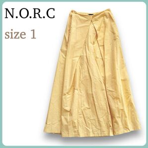 ノーク N.O.R.C ワイドスカーチョ イエロー ガウチョパンツ ワイドパンツ ボトムス 無地 ゆったり 黄色