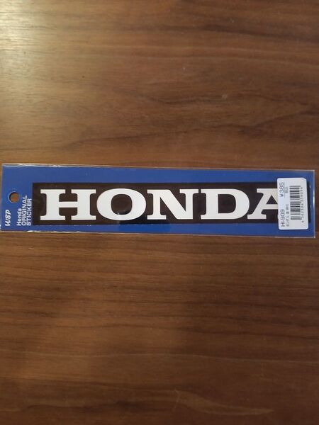 ホンダ HONDA ロゴ ステッカー1枚 Lサイズ横205mm縦30mm 白 抜き文字黒縁タイプ HI-909 未使用
