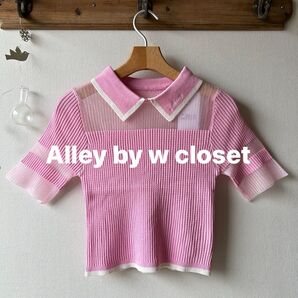 Alley by w closet アリーバイダブルクローゼット シアーポロニット ピンク フリーサイズ