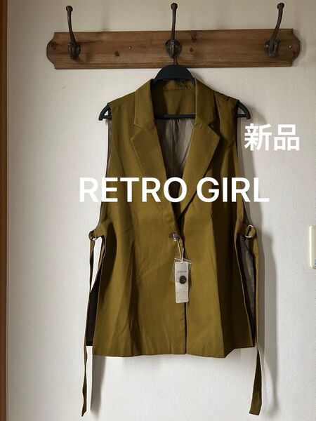 RETRO GIRL レトロガール サイドDカンベスト グリーン系