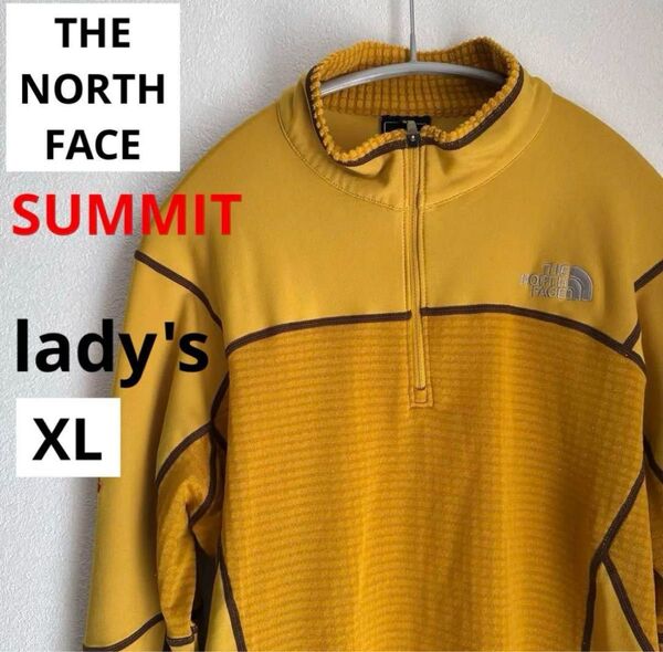 ノースフェイス ハーフジップ イエロー サミットシリーズ 韓国古着 XL THE NORTH FACE 長袖 登山 アウトドア