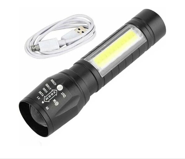 LED 懐中電灯 フラッシュライト ハンディ 1200ルーメン 軽量 USB充電