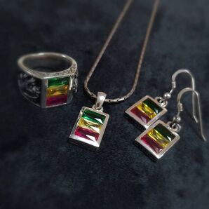 ラスタカラー キュービックジルコニア(CZ)シルバー
