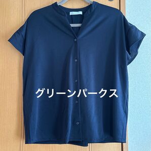 【未使用に近い】ネイビー 半袖シャツ free