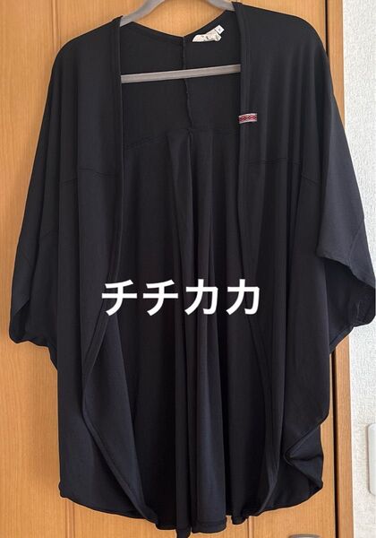 【チチカカ】サラサラ テレコ ドルマンカーディガン ブラック