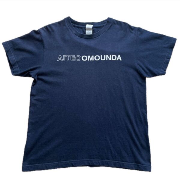 プリントTシャツ AITEOOMOUNDA メンズTシャツ ネイビー 紺色 メンズサイズM