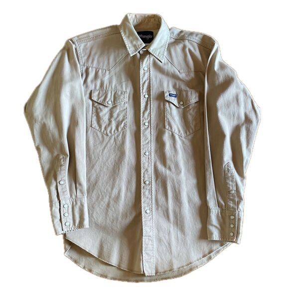 Wrangler 長袖ボタン襟シャツ ベージュ メンズ 古着