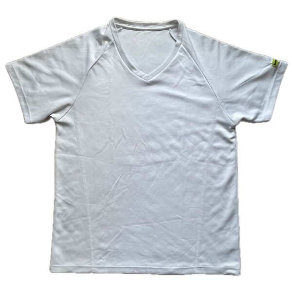 le coq sportif ルコックスポルティフ 白VネックメッシュTシャツ 無地 トップス メンズサイズL