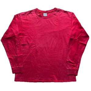 長袖Tシャツ レッド無地 メンズサイズフリー