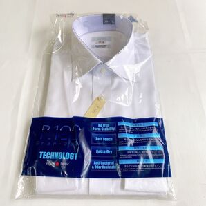 39-78長袖 メンズワイシャツ ドレスシャツ ホワイト無地 形態安定 吸水速乾 ソフト加工ドレスシャツ