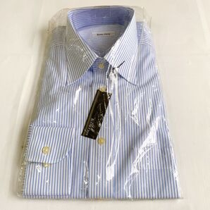 38-78 長袖 メンズワイシャツ ドレスシャツ ストライプ 形態安定ドレスシャツ