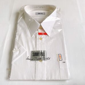 42-半袖 メンズワイシャツ ドレスシャツ ホワイト無地 ドレスシャツ