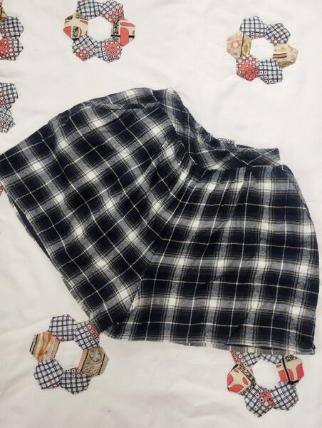 レディース★earth music&ecology チェック柄ショートパンツ ネイビー系 フリーサイズ