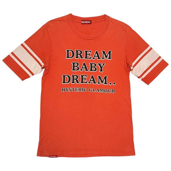 90s HYSTERIC オレンジ Tシャツ カットソー ヒステリックグラマー 古着 ヒス 半袖 プリント グラフィック y2k