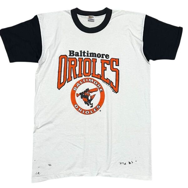 当時物 80s TRENCH MLB ORIOLES リンガー Tシャツ 激レア 古着 ヴィンテージ トレンチ オリオールズ