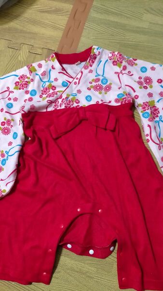 お宮参り用90cm 袴ロンパース