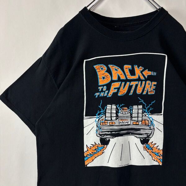 バックトゥザフューチャー デロリアン ムービーTシャツ ブラック Lサイズ 古着