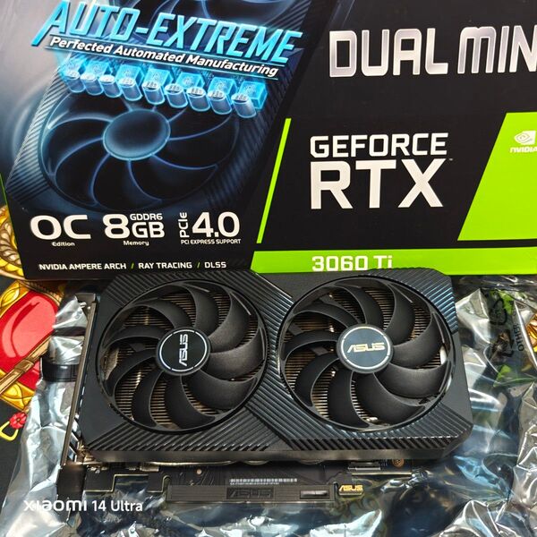 ASUS GeForce RTX 3060 Ti 8GB DUAL-RTX3060TI-O8G-MINI-V2 LHR 美品