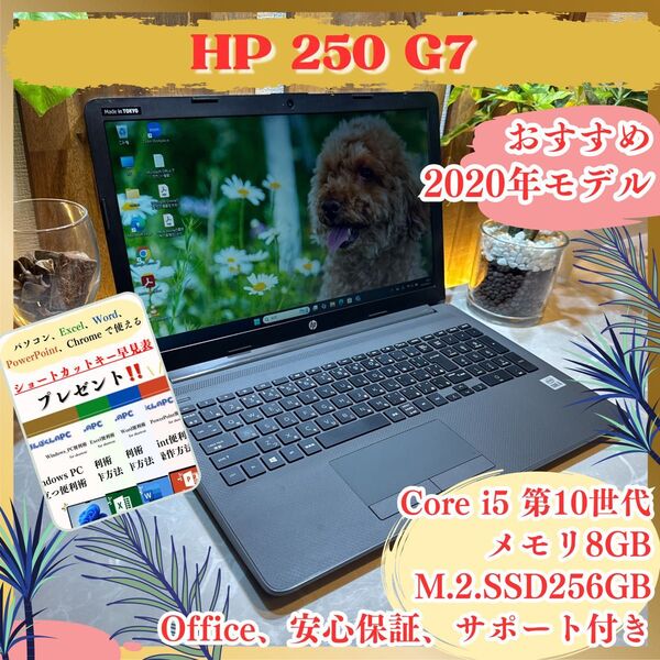 \\すぐ使える/ HP 250 G7 フルHD 第10世代 SSD256GB メモリ8GB 初期設定済み ノートパソコン 保証付き