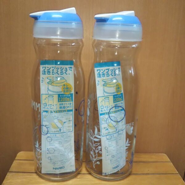 耐熱ガラス HARIO フリーザーボトル 1200ml 2本セット
