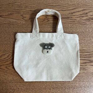 シュナウザー お散歩トートバッグ サブバッグ ハンドメイド パンチニードル 愛犬 トートバッグ ハンドバッグ