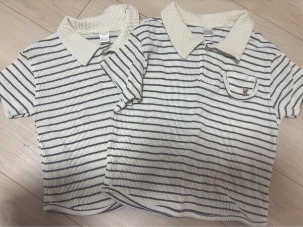 バースデイ テータテート teteatete ワッフルボーダーポロシャツ Tシャツ 2枚セット 100 120