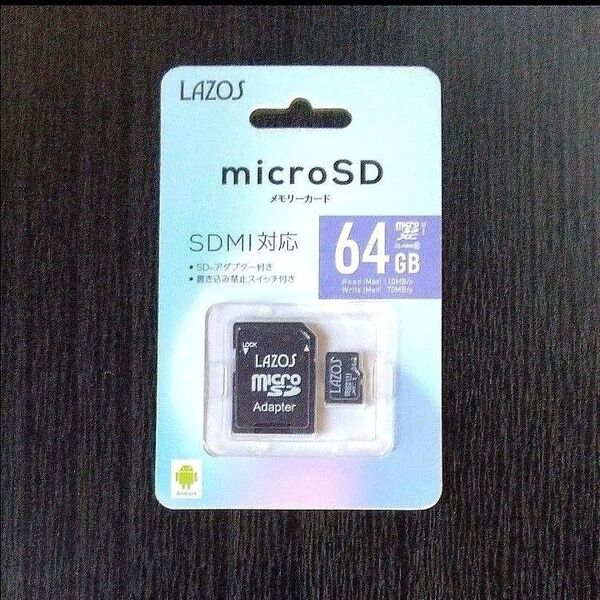 LAZOS microSDXCマイクロSDメモリーカード 64GB UHS-I U3 L-64MSD10-U3