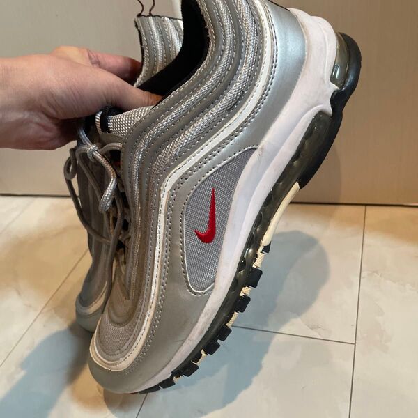 NIKE AIR MAX 97 シルバー/レッド スニーカー26.5センチ